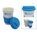 Double wall ceramic mug with silicon lid - BRITISH COUNCIL